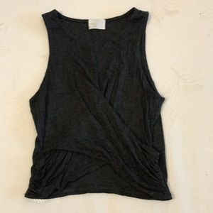 Charcoal ribbed crop tank